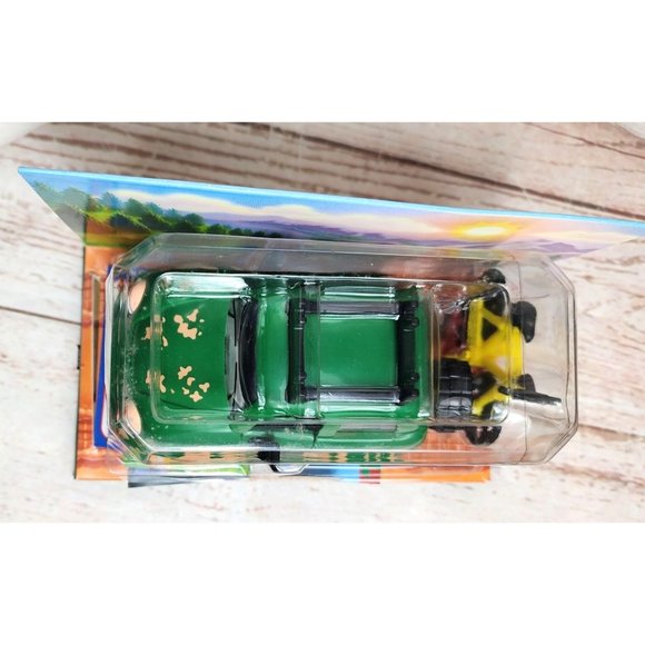 Vintage Chevron Cars Green Toy Car - Working Side View Mirrors, Moving Eyes Gift - Picture 3 of 15